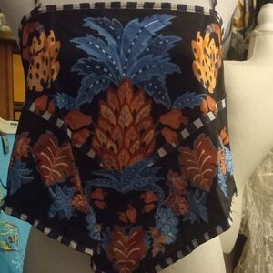 New,tag, boho bandana tropical print top. ties in back,adjustable straps size m.